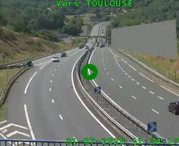 <h2>Caméra routière sur l'autoroute A20 à Noailles, en périphérie de Brive-la-Gaillarde. Vue orientée vers Toulouse</h2>