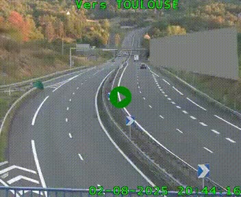 <h2>Caméra routière sur l'autoroute A20 à Noailles, en périphérie de Brive-la-Gaillarde. Vue orientée vers Toulouse</h2>