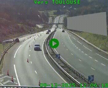 <h2>Caméra routière sur l'autoroute A20 à Noailles, en périphérie de Brive-la-Gaillarde. Vue orientée vers Toulouse</h2>