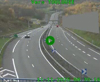 <h2>Caméra routière sur l'autoroute A20 à Noailles, en périphérie de Brive-la-Gaillarde. Vue orientée vers Toulouse</h2>