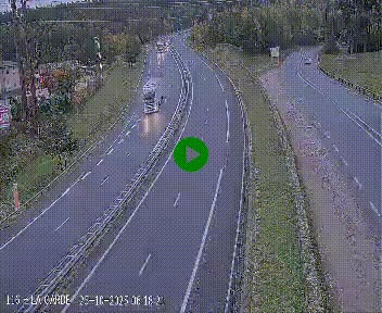 Caméra autoroute A75 à hauteur du col du rocher blanc en direction de Montpellier
