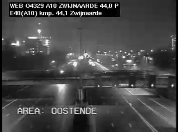 Caméra trafic Belgique - E40 (A10), Zwijnaarde direction Ostende en provenance de Gand