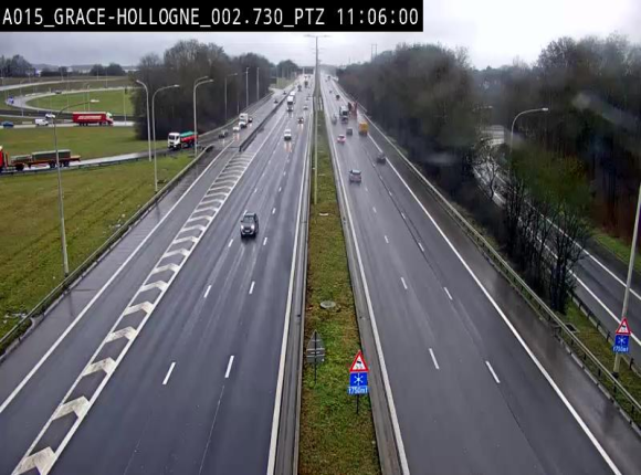 <h2>Caméra trafic Belgique - Grâce-Hollogne - E42, jonction avec A604, direction Loncin/Aéroport de Liège -  BK 3.2</h2>