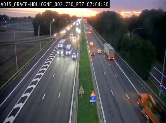 <h2>Caméra trafic Belgique - Grâce-Hollogne - E42, jonction avec A604, direction Loncin/Aéroport de Liège -  BK 3.2</h2>