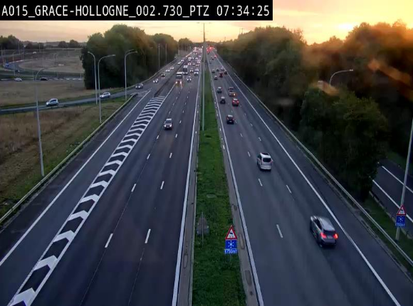 <h2>Caméra trafic Belgique - Grâce-Hollogne - E42, jonction avec A604, direction Loncin/Aéroport de Liège -  BK 3.2</h2>