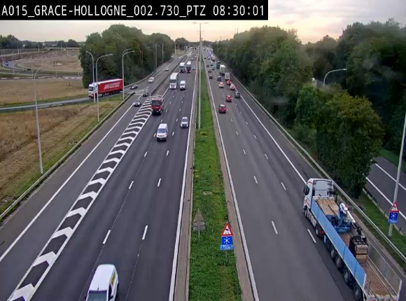<h2>Caméra trafic Belgique - Grâce-Hollogne - E42, jonction avec A604, direction Loncin/Aéroport de Liège -  BK 3.2</h2>