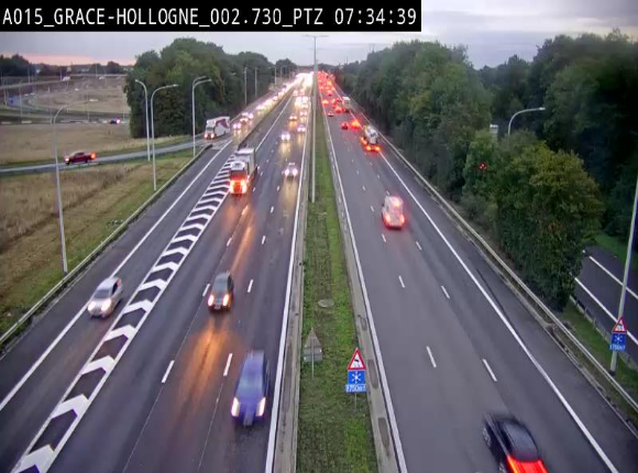 <h2>Caméra trafic Belgique - Grâce-Hollogne - E42, jonction avec A604, direction Loncin/Aéroport de Liège -  BK 3.2</h2>