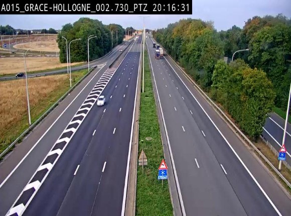 <h2>Caméra trafic Belgique - Grâce-Hollogne - E42, jonction avec A604, direction Loncin/Aéroport de Liège -  BK 3.2</h2>