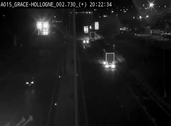 Webcam E42/A15 à Grâce-Hollogne, à proximité de la jonction avec l'A604. Vue orientée vers Namur