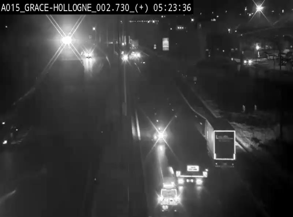 Webcam E42/A15 à Grâce-Hollogne, à proximité de la jonction avec l'A604. Vue orientée vers Namur