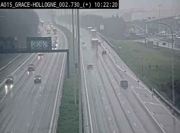 Webcam E42/A15 à Grâce-Hollogne, à proximité de la jonction avec l'A604. Vue orientée vers Namur