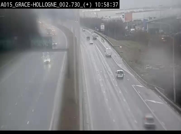Webcam E42/A15 à Grâce-Hollogne, à proximité de la jonction avec l'A604. Vue orientée vers Namur