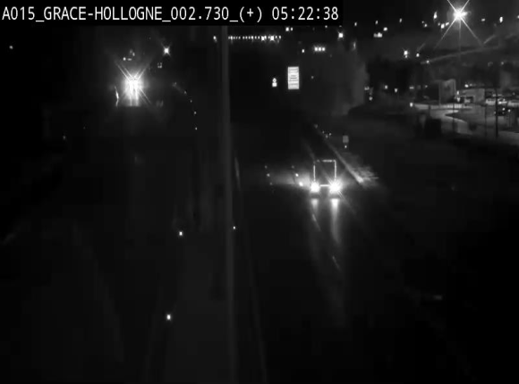 Webcam E42/A15 à Grâce-Hollogne, à proximité de la jonction avec l'A604. Vue orientée vers Namur