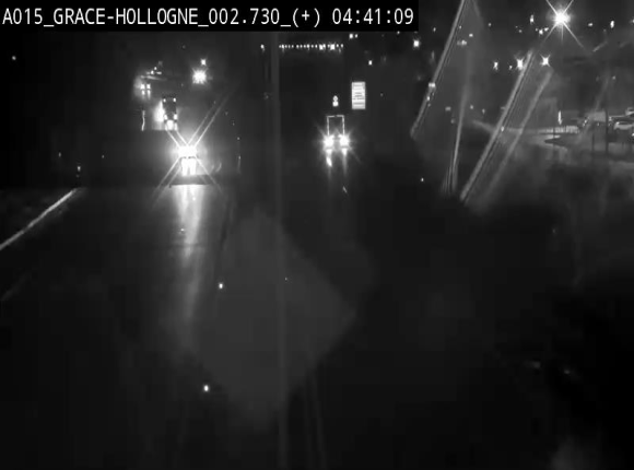 Webcam E42/A15 à Grâce-Hollogne, à proximité de la jonction avec l'A604. Vue orientée vers Namur