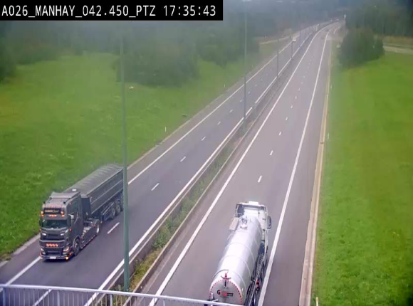 <h2>Webcam autoroute A26/E25 à hauteur de Manhay, à la jonction avec la N651 en direction de Liège - BK 42.4</h2>