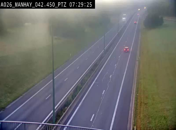 <h2>Webcam autoroute A26/E25 à hauteur de Manhay, à la jonction avec la N651 en direction de Liège - BK 42.4</h2>