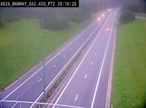 <h2>Webcam autoroute A26/E25 à hauteur de Manhay, à la jonction avec la N651 en direction de Liège - BK 42.4</h2>