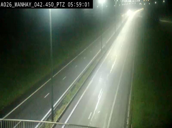 <h2>Webcam autoroute A26/E25 à hauteur de Manhay, à la jonction avec la N651 en direction de Liège - BK 42.4</h2>