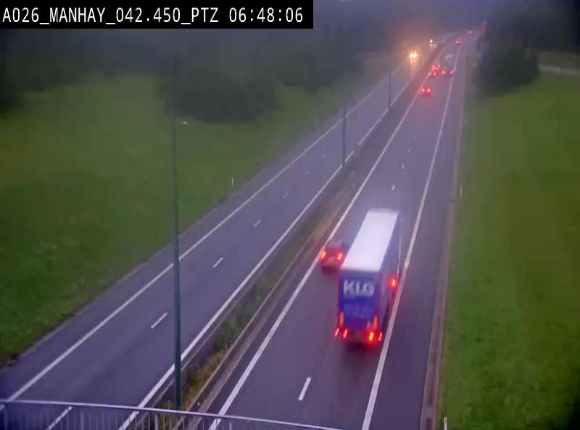 <h2>Webcam autoroute A26/E25 à hauteur de Manhay, à la jonction avec la N651 en direction de Liège - BK 42.4</h2>