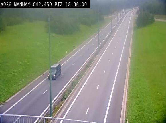 <h2>Webcam autoroute A26/E25 à hauteur de Manhay, à la jonction avec la N651 en direction de Liège - BK 42.4</h2>
