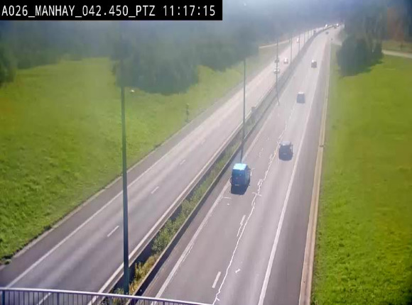 <h2>Webcam autoroute A26/E25 à hauteur de Manhay, à la jonction avec la N651 en direction de Liège - BK 42.4</h2>