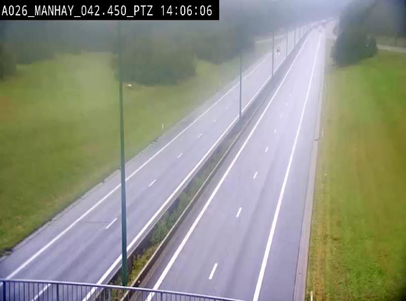 <h2>Webcam autoroute A26/E25 à hauteur de Manhay, à la jonction avec la N651 en direction de Liège - BK 42.4</h2>