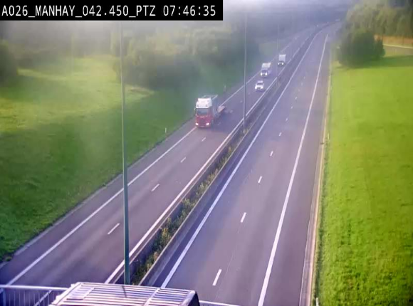 <h2>Webcam autoroute A26/E25 à hauteur de Manhay, à la jonction avec la N651 en direction de Liège - BK 42.4</h2>