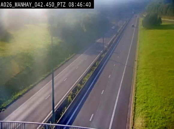 <h2>Webcam autoroute A26/E25 à hauteur de Manhay, à la jonction avec la N651 en direction de Liège - BK 42.4</h2>