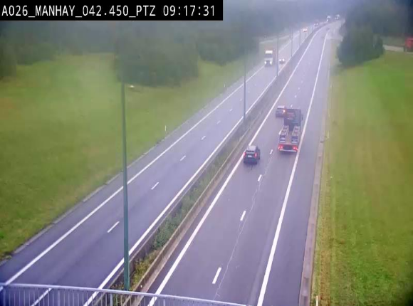 <h2>Webcam autoroute A26/E25 à hauteur de Manhay, à la jonction avec la N651 en direction de Liège - BK 42.4</h2>