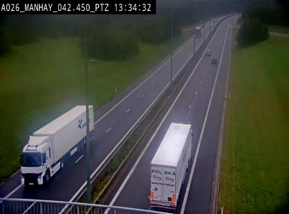 <h2>Webcam autoroute A26/E25 à hauteur de Manhay, à la jonction avec la N651 en direction de Liège - BK 42.4</h2>