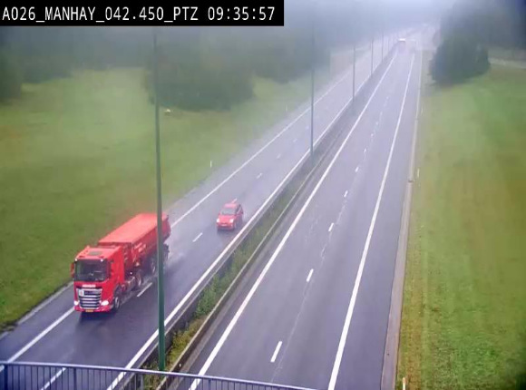 <h2>Webcam autoroute A26/E25 à hauteur de Manhay, à la jonction avec la N651 en direction de Liège - BK 42.4</h2>