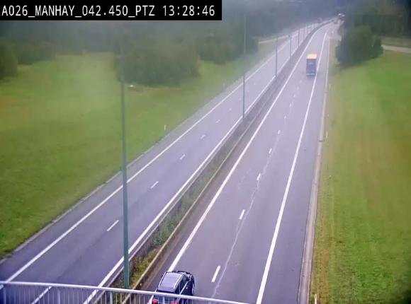 <h2>Webcam autoroute A26/E25 à hauteur de Manhay, à la jonction avec la N651 en direction de Liège - BK 42.4</h2>