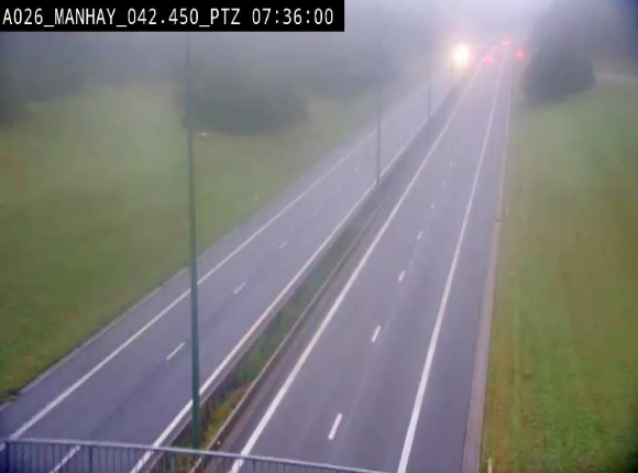 <h2>Webcam autoroute A26/E25 à hauteur de Manhay, à la jonction avec la N651 en direction de Liège - BK 42.4</h2>