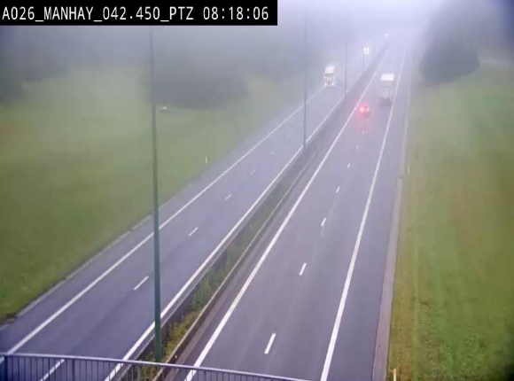 <h2>Webcam autoroute A26/E25 à hauteur de Manhay, à la jonction avec la N651 en direction de Liège - BK 42.4</h2>