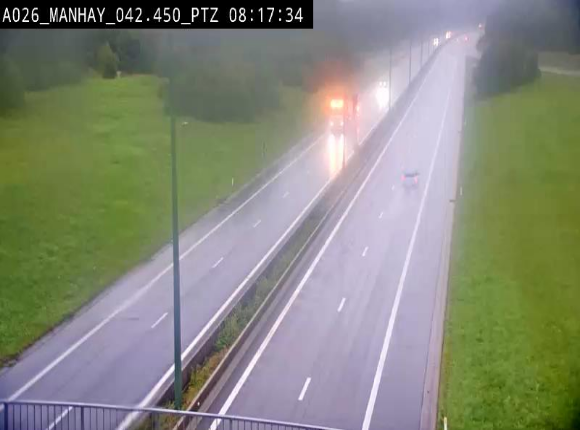 <h2>Webcam autoroute A26/E25 à hauteur de Manhay, à la jonction avec la N651 en direction de Liège - BK 42.4</h2>