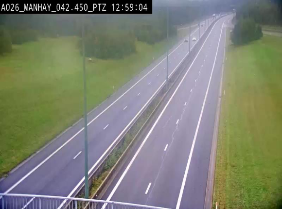 <h2>Webcam autoroute A26/E25 à hauteur de Manhay, à la jonction avec la N651 en direction de Liège - BK 42.4</h2>
