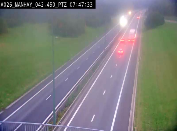 <h2>Webcam autoroute A26/E25 à hauteur de Manhay, à la jonction avec la N651 en direction de Liège - BK 42.4</h2>