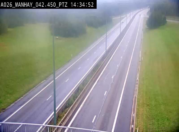 <h2>Webcam autoroute A26/E25 à hauteur de Manhay, à la jonction avec la N651 en direction de Liège - BK 42.4</h2>