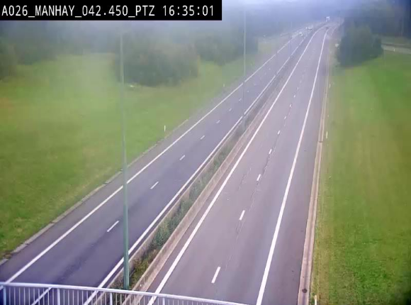 <h2>Webcam autoroute A26/E25 à hauteur de Manhay, à la jonction avec la N651 en direction de Liège - BK 42.4</h2>