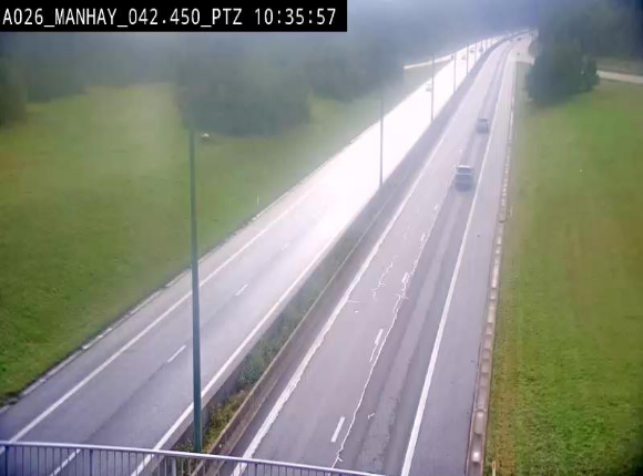 <h2>Webcam autoroute A26/E25 à hauteur de Manhay, à la jonction avec la N651 en direction de Liège - BK 42.4</h2>