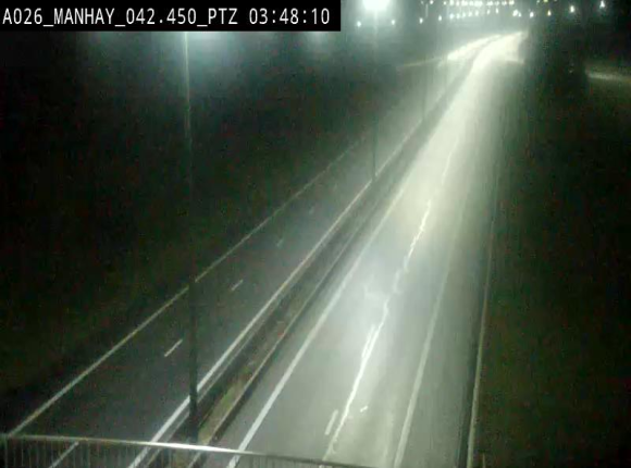 Webcam autoroute A26/E25 à hauteur de Manhay, à la jonction avec la N651 en direction de Liège - BK 42.4