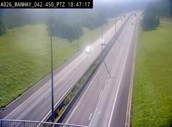 <h2>Webcam autoroute A26/E25 à hauteur de Manhay, à la jonction avec la N651 en direction de Liège - BK 42.4</h2>