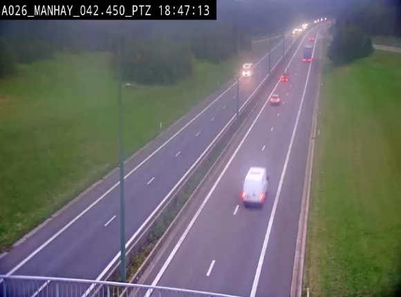 <h2>Webcam autoroute A26/E25 à hauteur de Manhay, à la jonction avec la N651 en direction de Liège - BK 42.4</h2>