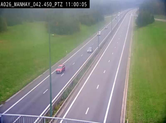 <h2>Webcam autoroute A26/E25 à hauteur de Manhay, à la jonction avec la N651 en direction de Liège - BK 42.4</h2>