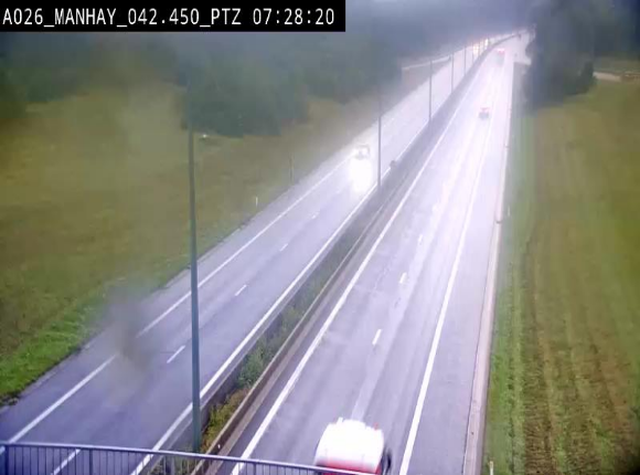 <h2>Webcam autoroute A26/E25 à hauteur de Manhay, à la jonction avec la N651 en direction de Liège - BK 42.4</h2>