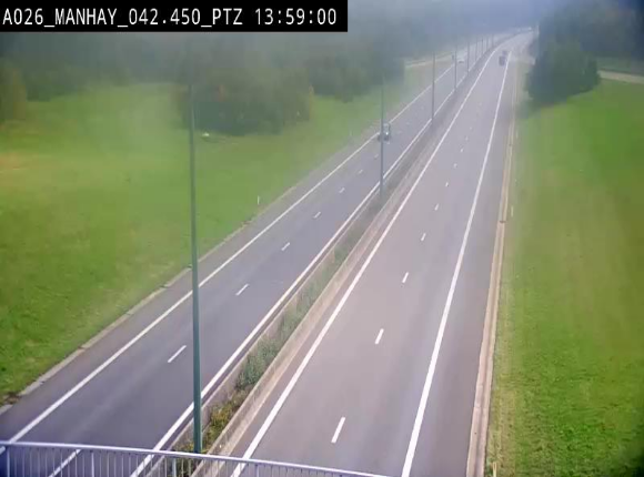 <h2>Webcam autoroute A26/E25 à hauteur de Manhay, à la jonction avec la N651 en direction de Liège - BK 42.4</h2>