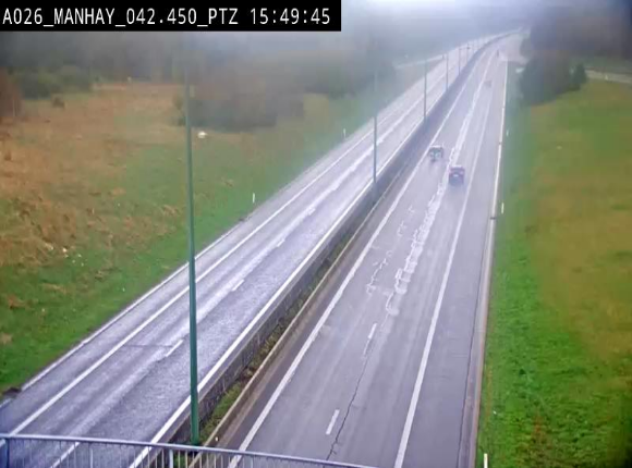 <h2>Webcam autoroute A26/E25 à hauteur de Manhay, à la jonction avec la N651 en direction de Liège - BK 42.4</h2>