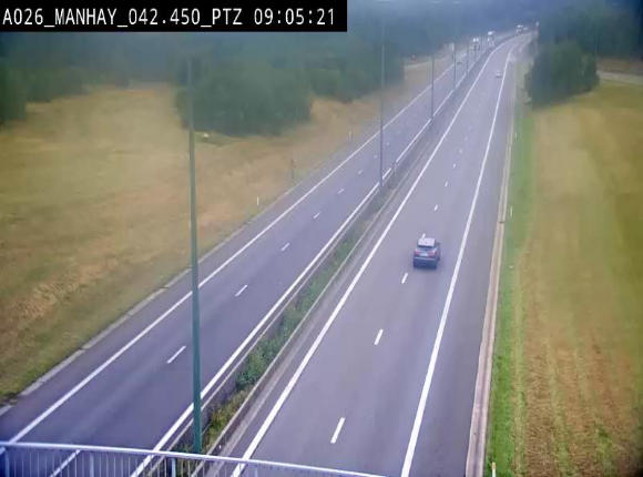 Webcam autoroute A26/E25 à hauteur de Manhay, à la jonction avec la N651 en direction de Liège - BK 42.4