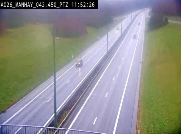<h2>Webcam autoroute A26/E25 à hauteur de Manhay, à la jonction avec la N651 en direction de Liège - BK 42.4</h2>