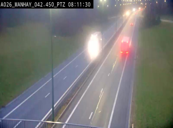 <h2>Webcam autoroute A26/E25 à hauteur de Manhay, à la jonction avec la N651 en direction de Liège - BK 42.4</h2>